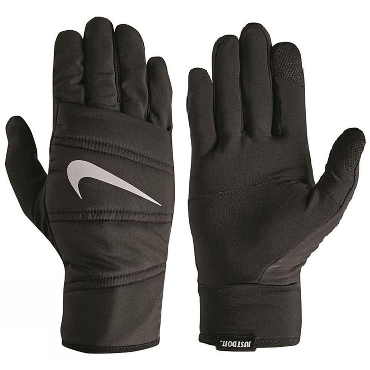 Nike MEN'S NIKE QUILTED RUN GLOVES XL BLACK/S 