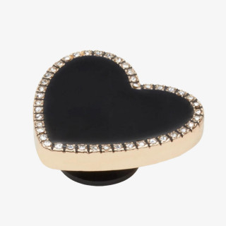 Crocs BLACK HEART WITH GOLD OUTLINE 