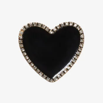 Crocs BLACK HEART WITH GOLD OUTLINE 