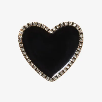 Crocs BLACK HEART WITH GOLD OUTLINE 