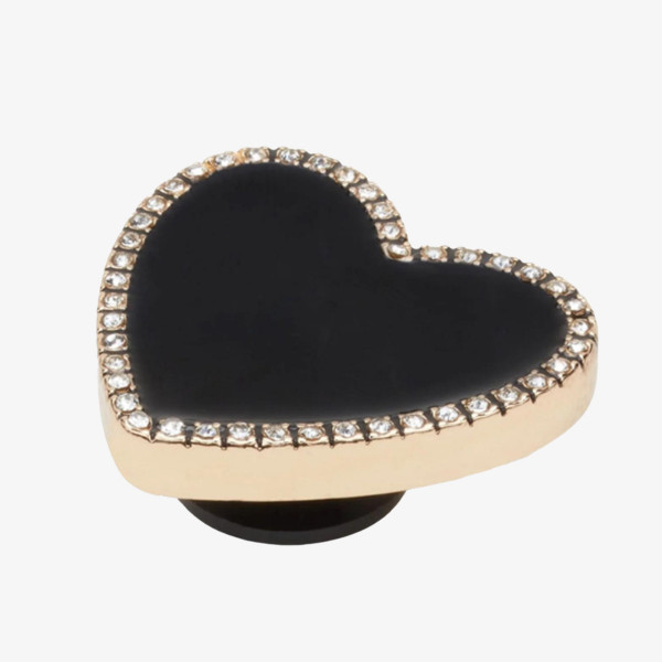 Crocs BLACK HEART WITH GOLD OUTLINE 