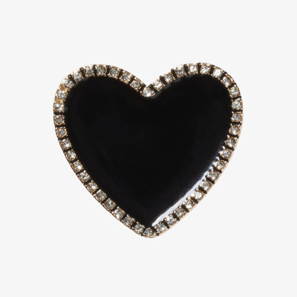Crocs BLACK HEART WITH GOLD OUTLINE 