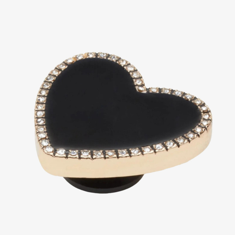 Crocs BLACK HEART WITH GOLD OUTLINE 