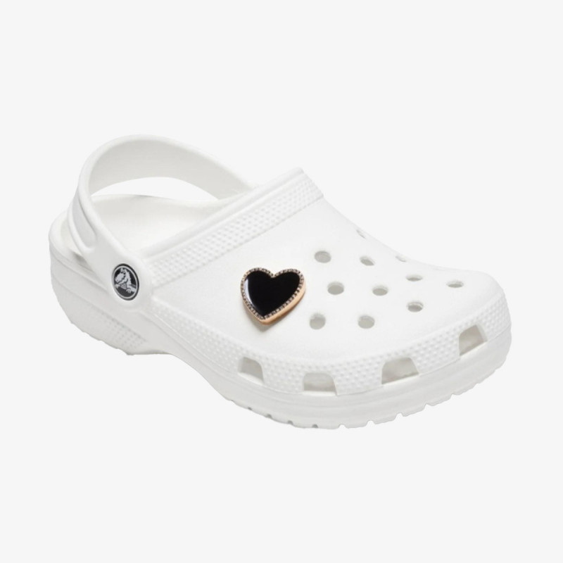 Crocs BLACK HEART WITH GOLD OUTLINE 