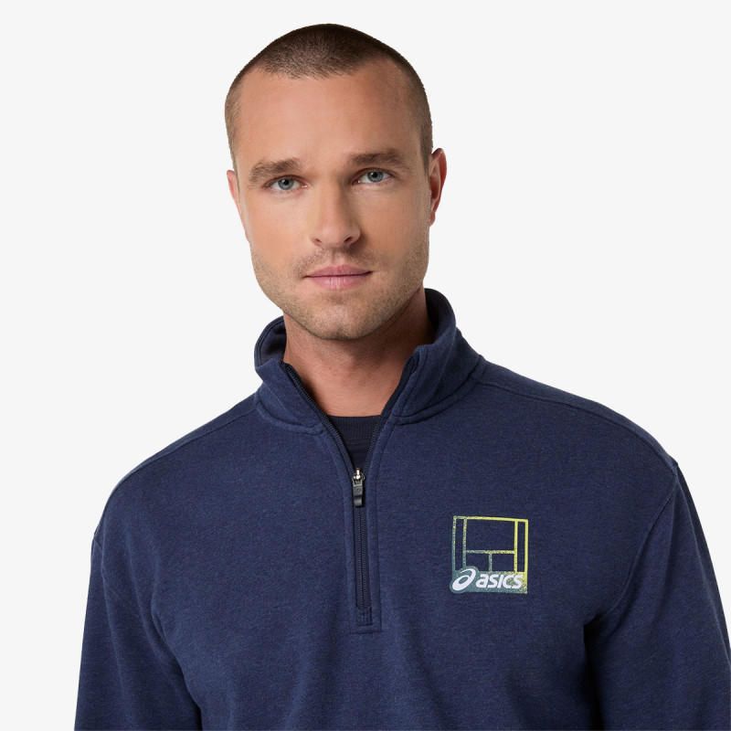 Asics COURT CORE GRAPHIC HALF ZIP SWEATSHIRT 