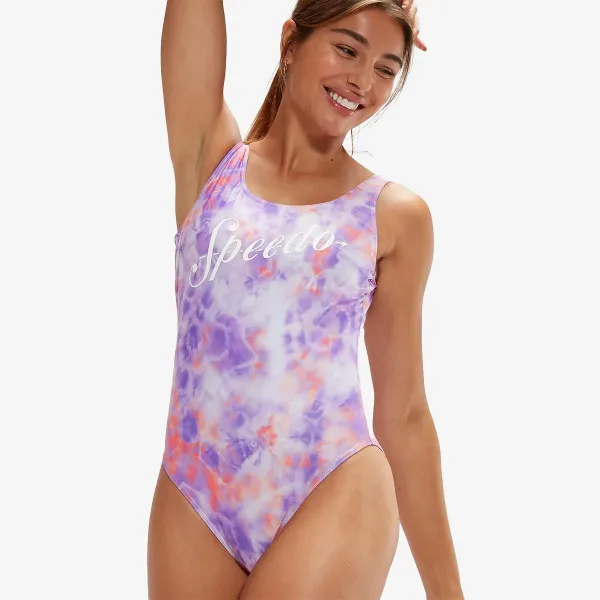 Speedo Printed Logo Deep U-Back 