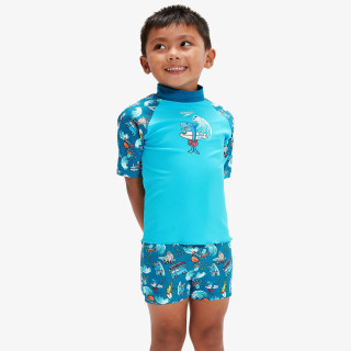SPEEDO Short Sleeve Printed Rash Top Set 