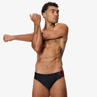 Speedo MEDLY LOGO BRIEF 7CM BLK/RED 
