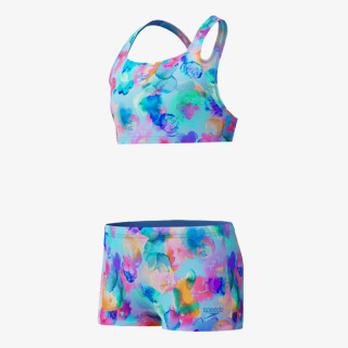 Speedo PRINT RACERBACK 2PC LTBLU/PNK 