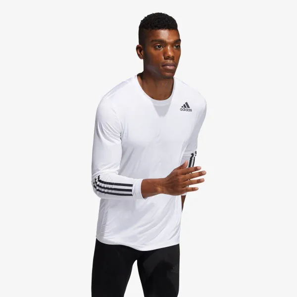 adidas Techfit 3-Stripes Fitted Long-Sleeve 